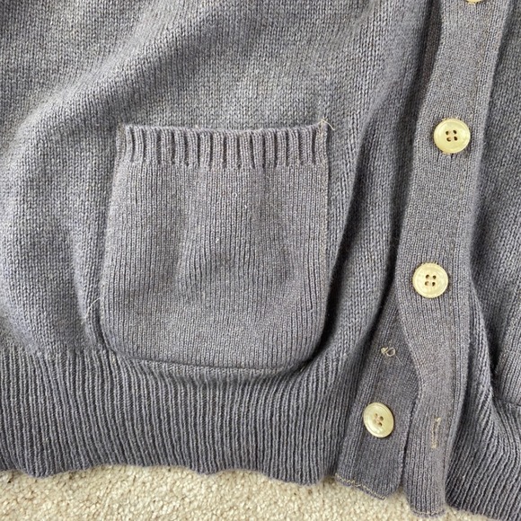 Jeff Lamb Lord Jeff Mens XL Gray V Neck Cardigan Sweater 75% Lambswool 25% Nylon - Picture 7 of 8